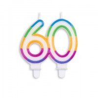 Age 60 Multicolour Candle 1pc