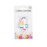 Numeral 4 Multicolour Candle (Box of 12)