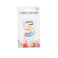 Numeral 5 Multicolour Candle (Box of 12)