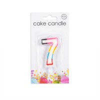Numeral 7 Multicolour Candle (Box of 12)