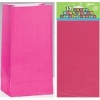 Paper Party Bags - Hot Pink 12ct