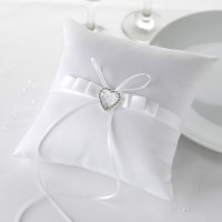 White Heart Ring Cushion