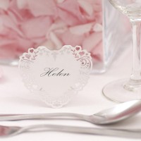Vintage Romance - Free Standing Laser Cut Place Cards - White 10ct
