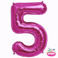 34" Pink Number 5 foil balloon