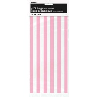 Lovely Pink Stripes Cello Bags 20CT - 11"H x 5"W