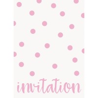 Pink Dots Invitations & Envelopes 8ct