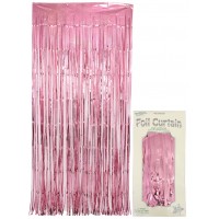 Foil Door Curtain 0.90m x 2.40m Metallic Light Pink