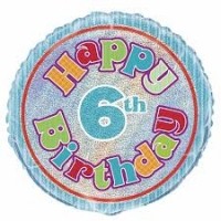 Happy 6th Birthday Prismatic 18" Foil Balloon