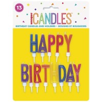 Happy Birthday Letter Candles With Holders