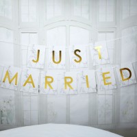 Scripted Marble - Just Married Bunting Large - 2.5m