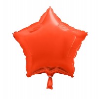 Orange - Star Shape - 18" foil balloon (Pack of 12, Flat)