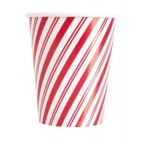 Red Stripes Snowman 9oz Paper Cups 8ct
