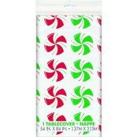 Peppermint Christmas Tablecover 1ct