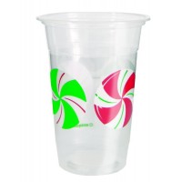 Peppermint Christmas 16oz Plastic Cups 8ct
