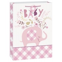 Baby Pink Elephant XL Giftbag 1ct