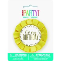 It's My Birthday Gold Confetti Badge 1ct