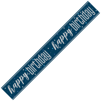 Blue/Silver Glitz Foil Happy Birthday Banner 9FT