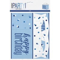 Blue/Silver Glitz Happy Birthday Party Box 6ct