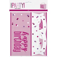 Pink/Silver Glitz Happy Birthday Party Box 6ct