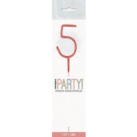Rose Gold Glitz Party Sparklers - Numeral 5