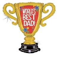 Worlds Best Dad Trophy 33" Supershape Foil Balloon