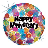 Party Anniversary Holog. 18" Foil Balloon