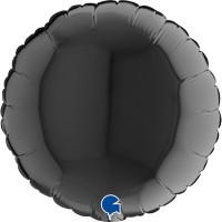 9" Round Foil Balloons Black Pack of 5 GRABO