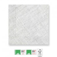 Compostable Silver 3-ply Paper Napkins 33X33cm 20ct