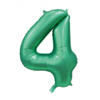 34" Satin Green Number 4 Foil Balloon