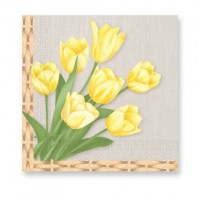 Blooming Yellow Tulips 3-ply Paper Napkins 33X33cm 20ct