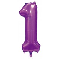 34" Satin Purple Number 1 Foil Balloon