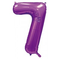 34" Satin Purple Number 7 Foil Balloon
