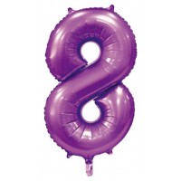 34" Satin Purple Number 8 Foil Balloon