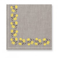 Yellow Flowers 3-ply Paper Napkins 33X33cm 20ct