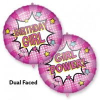 Birthday Girl Power Two Sided 18" Foil Balloon
