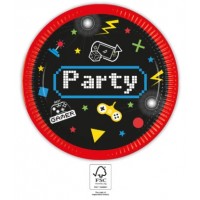 Gaming Party Paper Plates 23cm 8ct