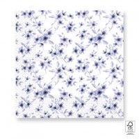 Blue Blossom Flowers 3-ply Paper Napkins 33X33cm 20ct