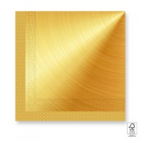 Gold Metallic 3-ply Paper Napkins 33X33cm 20ct