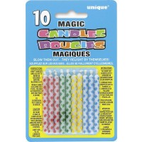 Diamond Dot Magic Birthday Candles Asst. Colours 10CT. - Pack of 12