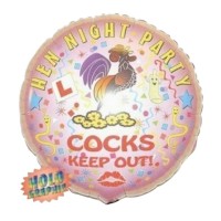Hen Party Cocks Keep Out 18" Foil Balloon