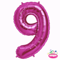 34" Pink Number 9 Foil Balloon