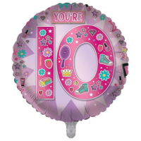Age 10 Birthday Girl 18" Foil Balloon