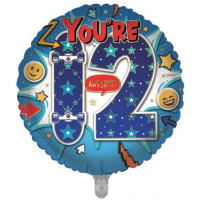 Age 12 Birthday Boy 18" Foil Balloon