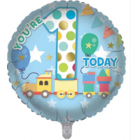 Age 1 Birthday Boy 18" Foil Balloon