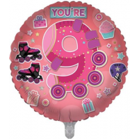 Age 9 Birthday Girl 18" Foil Balloon