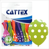 Assorted Big Polka Dots 12" Cattex Latex Balloons 20CT