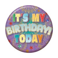 It's My Birthday Today Small Badges 6ct (5.5cm)