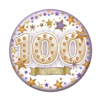 Age 100 Small Badges 6ct (5.5cm)