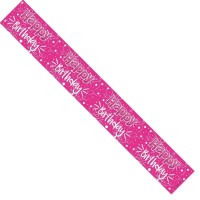 Happy Birthday Pink Banner (Pack of 6)
