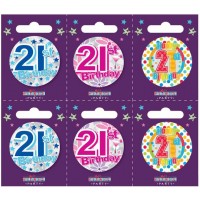 Age 21 Small Badges (5.5cm)